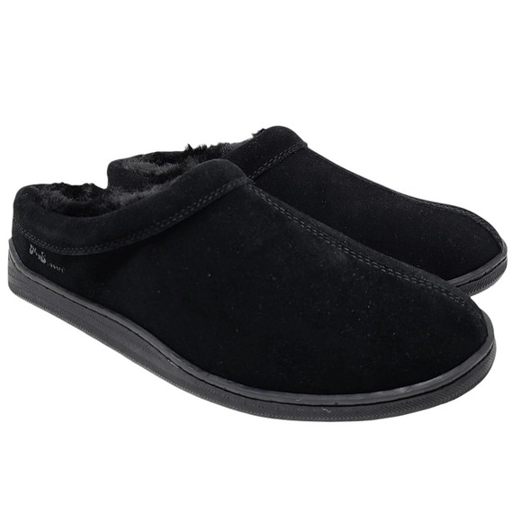 MYSLIPPERS Slip On Black Suede Faux Fur Lining 74019-11 ‎ Men's Size 10 - Picture 10 of 14